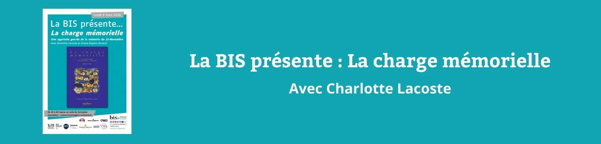 La BIS présente : la charge mémorielle avec Charlotte Lacoste